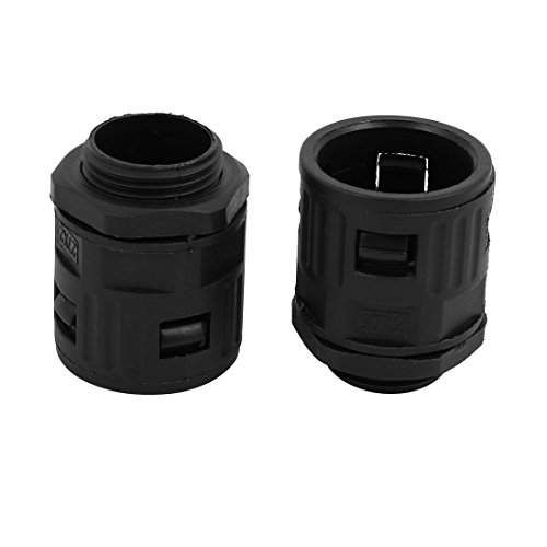 Aexit 2 Pcs Transmission 28.5mm ID M27x2mm Thread Plastic Cable Gland Anti-splashing Black