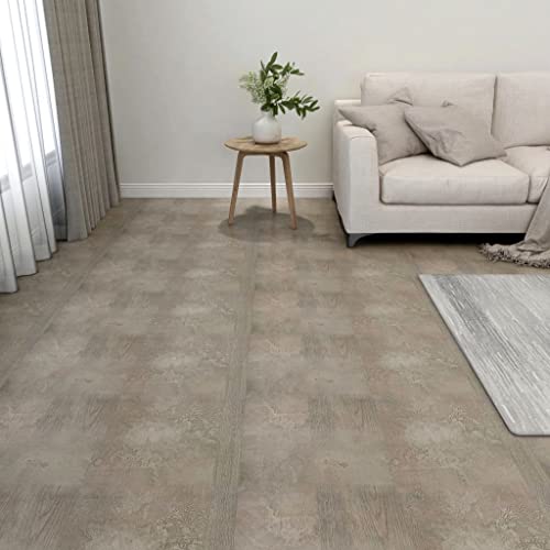 HOMIUSE Azulejos de PVC autoadhesivos, 20 unidades, 1,86 m², gris, PVC, suelo laminado, adhesivo para azulejos, aspecto de madera, revestimiento de pared, lámina autoadhesiva para salón, cocina, baño