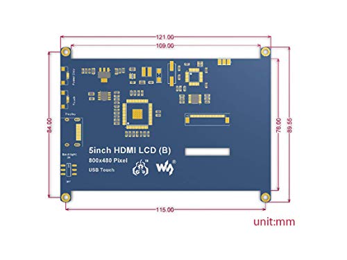 IBest 5 Inch HDMI LCD B 800x480 Resistive Touchscreen TFT Display HDMI Module with Bicolor Case for Raspberry Pi 4 3 Model B+/B/A+/A, Beaglebone Black Support Windows 10/8.1/8/7