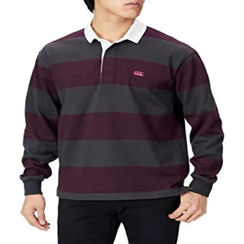 [カンタベリー] Tシャツ 4INCH STRIPE RUGBY JERSEY 4インチストライプラグビージャージ RA42621 ユニセックス 18_ダークグレー 3L
