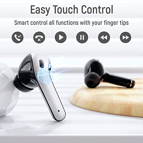 Wireless Earbuds Bluetooth Headphones 60H Playtime Ear Buds With Led Power Display Charging Case Earphones In-Ear Earbud With Microphone For Android Cell Phone Gaming Computer Laptop Sport Black #TOP3