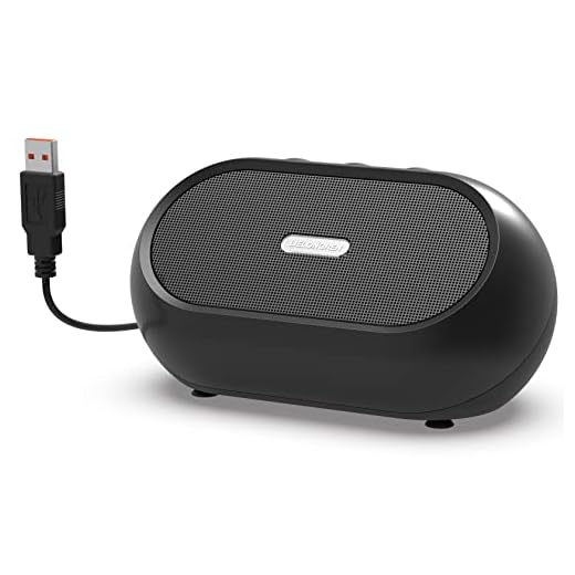 [Bass+] USB Computer Speakers for PC, Desktop, Laptop, Small Computer Sound Bar, Plug-n-Play External Speakers with Hi-Fi Sound Quality, Deep Bass, Loud Volume, Direct Volume Control