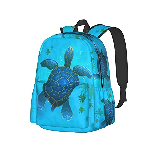 Sac à dos ordinateur portable 43,2 cm avec protection antichoc motif tortue marine