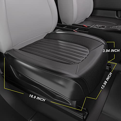 Feelon 2 Pieces Zc Car Seat Covers Front Bottom Seat Cushion Covers, Waterproof Nappa Leather, Anti-Slip And Wrap Around The Bottom, Universal Auto Interior Fit For Sedans Suv Pick-Up Truck, Black #TOP2