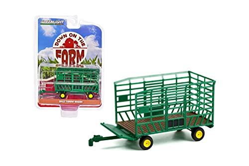 Modelo a escala 1:64 Bale Throw Wagon verde miniatura 3