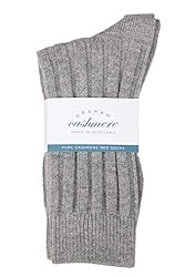 Graham Cashmere - Mens Pure Cashmere Bed Socks - Made in Scotland - Gift Boxed - Grey