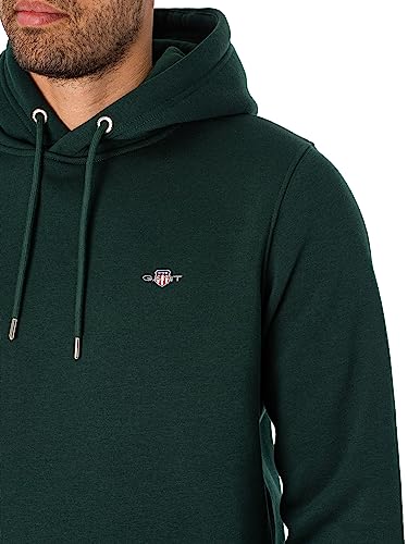 GANT Herren Reg Shield Hoodie Kapuzenpullover, Tartan Green, S EU – Ansicht 4