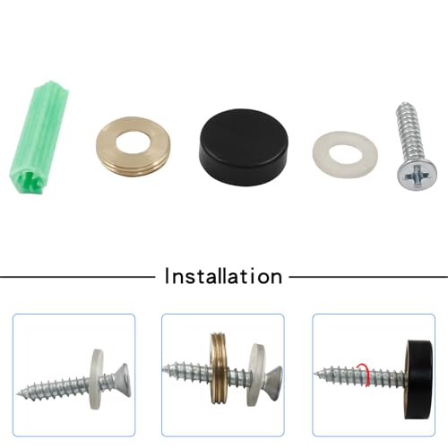 4 PCS Matte Black Screw Covers Caps miniatura 3