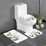 Scénarios applicables : cet ensemble de tapis de sol 3 pièces YYHWHJDE à motif cygne blanc avec fleurs peut être utilisé dans plusieurs endroits à la maison, tels que la salle de bain, la coiffeuse, la maison de vacances, la salle de bain principale, la salle de bain pour enfants, la suite d'invités, etc.