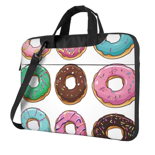 Housse ordinateur portable imprimé donuts colorés sac convertible bandoulière école bureau