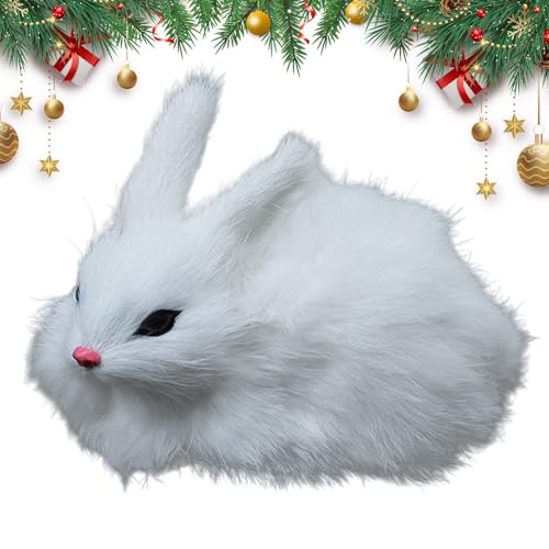 Acunny Muñecas de conejo de peluche, mesa realista, juguete de peluche coleccionable, decoración para niños y adultos