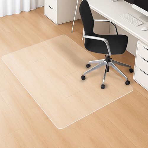 HOMEK Tapis Chaise de Bureau, 75x120cm Grand Tapis Transparent en PVC pour Protection pour sols durs, Protection de Plancher pour Bureau à Domicile