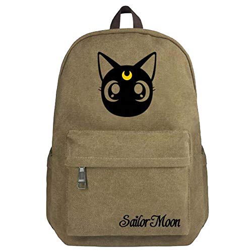 Etruke Mochila de lona de dibujos animados Sailor Moon Anime Cute Fold Cat Luna Bolsa de hombro...