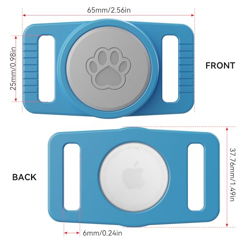 Image of GOCII for Airtag Dog Collar Holder 2 Pack,Waterproof Dog Collar Holder for Apple AirTag(Gen 1 & 2),Silicone Air Tags Case for Dog Collars(Blue & Gray)