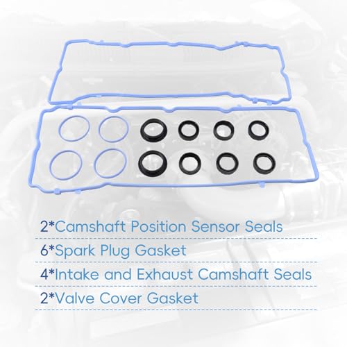 Image of VS50805R Valve Cover Gasket Set, Compatible with Dodge 2011-2020 Avenger Challenger Durango Caravan Journey Ram ProMaster 1500 2500 3500, Grand Cherokee Wrangler Replace 5184596AE (VS50805R)