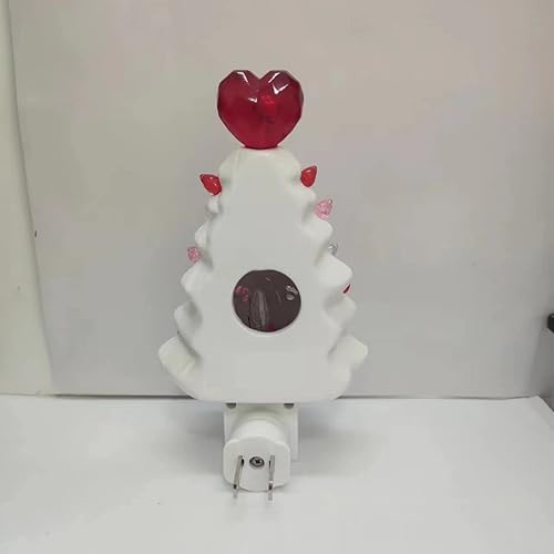 Miniatura 4 de Adorno de árbol de cerámica blanca para el día de San Valentín con luces LED, luz nocturna para decoraciones de Halloween en interiores