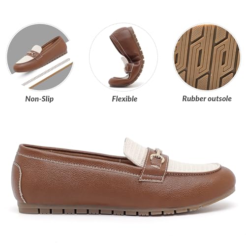 Image of BGSTGUDS Women's Wide Loafers Shoes Cute Dressy Shoes Ladies Comfort Slip Ons Work Shoes