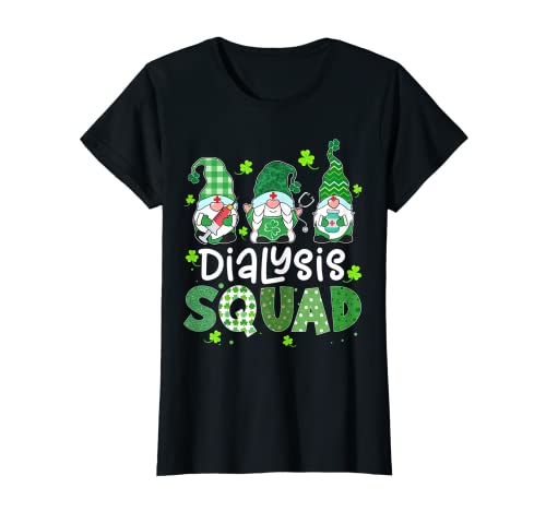 Donna Dialisi Squadra Gnomies St Patricks Day Nurse Stetoscopio Maglietta