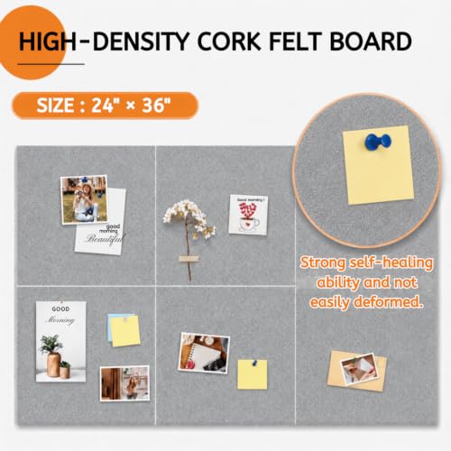 Image of QUIET CANVAS Acoustic Wall Square Pinboard, 1x1ft, Pack 6, 50PushPins Grey