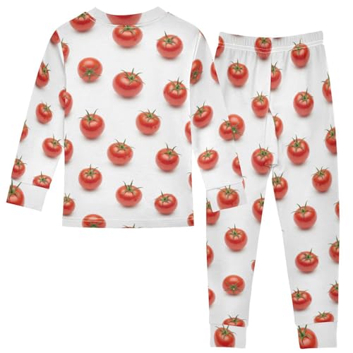 Pajama Sets Long Sleeve Tomato Pattern Print Design Soft Comfy Sleepwear 2 Piece PJS 3-8T3