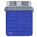 KingCamp 3-in-1 Cotton Flannel Sleeping Bags Double for Camping, 3-Season Warm and Comfortable Adult...