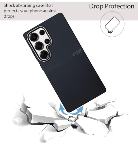 Image of NIUKIN Rugged Soft Back Case for Samsung Galaxy S25 Ultra | Shockproof Scatrchproof Cover | Black (Design 02)