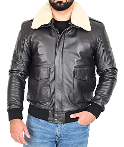 Blouson aviateur en cuir Harrier Noir : la solution contre le froid avec style