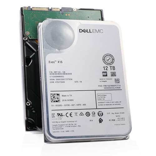 Image of Dell /Seagate Exos X16 12TB ST12000NM005G 7.2K RPM SATA 6Gb /s 512e 3.5 inch Enterprise Hard Drive (Renewed)