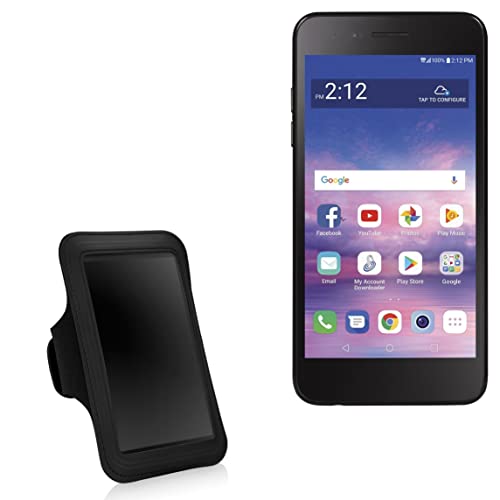 BoxWave Case Compatible with LG Rebel 4 - Sports Armband, Adjustable Armband for Workout and Running for LG Rebel 4 - Jet Black