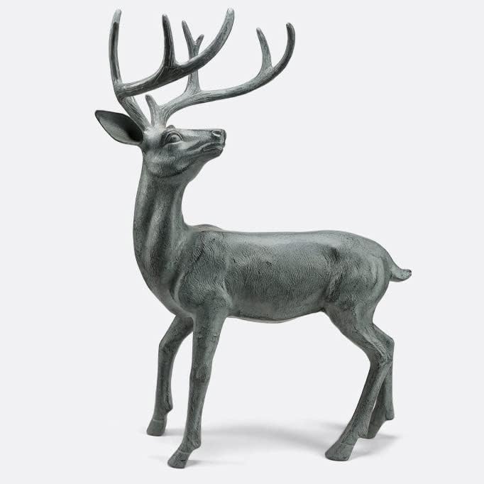 Aspen Collection Cast Aluminum Mountain King Buck Garden Sculpture