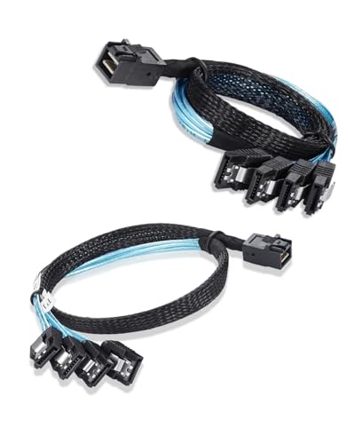 Cable S/AS HD 12G SFF8643 a 4 SATA 1m miniatura 2
