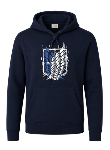 Image of ADRO Mens Abstract Graphic Hoodie | 320 GSM Cotton Poly Fleece | Regular Fit Contemporary Artistic Sweatshirt for Winter & Streetwear
