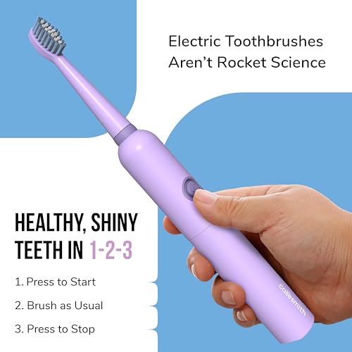 Caresmith SPARK One Electric Battery Toothbrush | Electric Tooth Brushes for Adult | AA Battery Provided | 30000 Strokes per Minute (Purple, 1) - Image 4