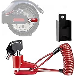 Candado Para Patinete Xiaomi Candado de Disco de Freno Antirrobo de Acero, Cerradura De Freno De Disco, Antirrobo Cable De Acero Bloqueo para Xiaomi M365/PRO y Otros Scooters y Bicicletas Eléctrico con Cuerda de Recordatorio