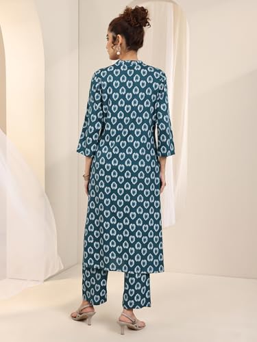 Image of Libas Printed Viscose A Line Kurta Set for women 99232R S | daily wear suit