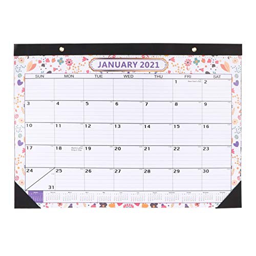 BESPORTBLE 2021 Calendário de parede mensal para pendurar na parede, calendário de parede, estampa d