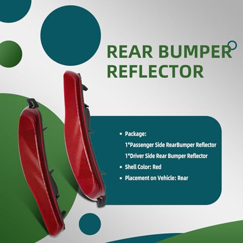 Image of Left and Right Rear Bumper Reflector Light Compatible with Cherokee 2014 2015 2016 2017 2018 68105144AC 68105145AC (Left+Right)