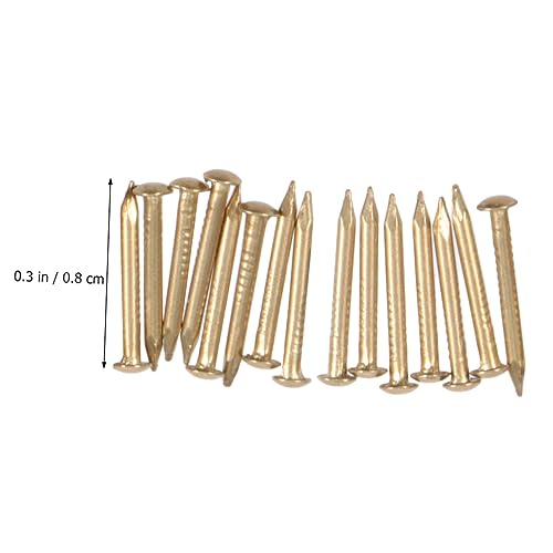 BESPORTBLE 2sets Clavos para Muebles 8mm de Latón Decorativos Cabeza Redonda para Manualidades y Tapicería 200 piezas x 2 miniatura 4