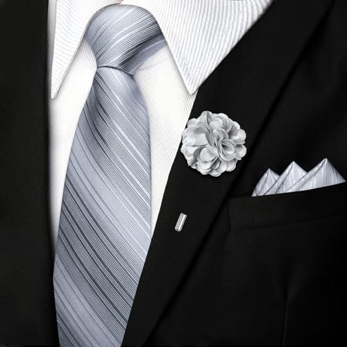 Image of DiBanGu Mens Zipper Tie Silk Pre-Tied Necktie with Gift Box