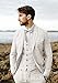 Furuyal Linen Suit 3 Pieces Vintage Retro Wedding Prom Suits Slim Fit Jacket Blazer Groom Tuxedos Ivory-M