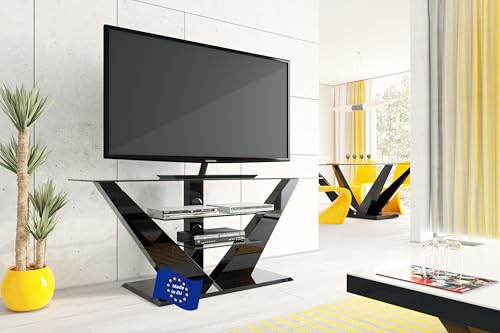 Design TV Schrank HL-111 Schwarz Hochglanz Glas LED TV Möbel TV Rack TV Ständer Fernsehtisch Design TV Schrank HL-111 Schwarz Hochglanz Glas LED TV Möbel TV Rack TV Ständer Fernsehtisch