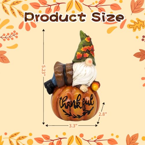 Knomeko PM24192 Fall Pumpkin Decor, Thanksgiving Gnome Figurines Fall Gnomes Statue Resin Pumpkin Gnome thumb #5
