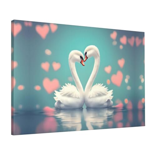 Toile cygne amoureux pour une ambiance romantique dans votre chambre