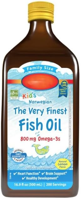 Family Size Kid’s Norwegian Very Finest Fish Oil, 500 ml, Lemon Flavor