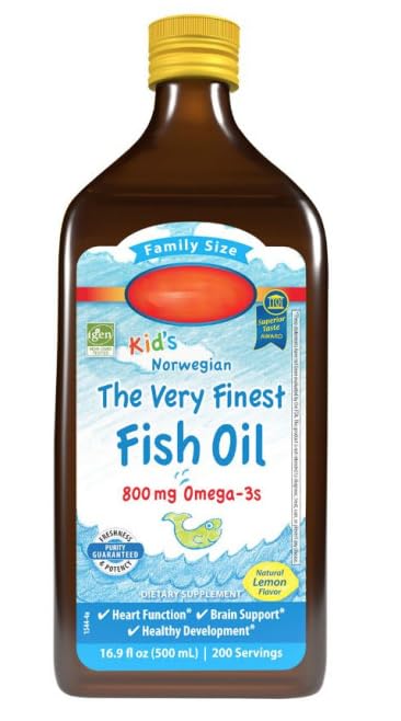 Family Size - Aceite de pescado Norwegian Very Finest para niños, 500 ml, sabor a limón