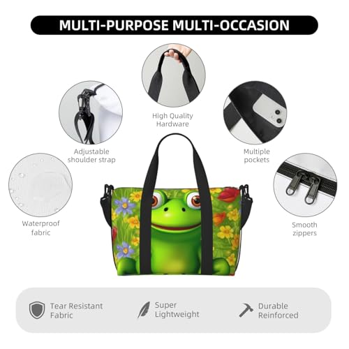 Travel Duffel Bags Personal Item Bag Carry on Luggage Bag Training Handbag Lightweight Waterproof Sports Gym Bag frog Weekender Bag for Women Men3