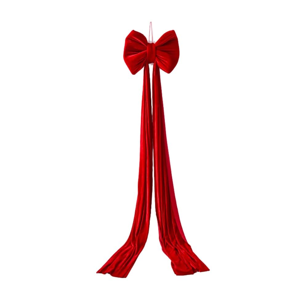 Nœud de Noël en flanelle haut de gamme QOXEZY grand nœud velours 180 cm de luxe
