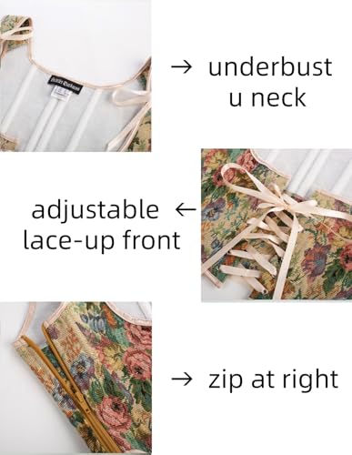 Image of Scarlet Darkness Women's Underbust Corset Top Renaissance Medieval Lace-up Boned Fairycore Pirate Corsets