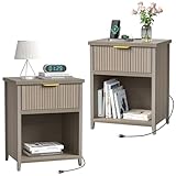 Photo Gallery yvsevnr set di 2 comodino camera da letto, comodino con scomparti a giorno e cassetto, comodini da legno per soggiorno, camera da letto, grigio, moderno, facile da montare, 50 x 38 x 63 cm Photo Gallery yvsevnr set di 2 comodino camera da letto, comodino con scomparti a giorno e cassetto, comodini da legno per soggiorno, camera da letto, grigio, moderno, facile da montare, 50 x 38 x 63 cm