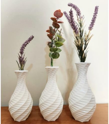 kit 3 Decorative Vase - Polygonos(3 white pots with little plants...
